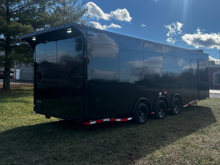 New 2026 Luxe 8.5x28 Car Hauler - 5200LB Triple Torsion Axle - Black Poly- Blackout - Enclosed Car Hauler