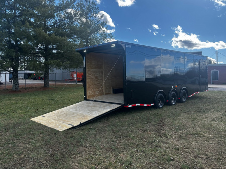 New 2026 Luxe 8.5x28 Car Hauler - 5200LB Triple Torsion Axle - Black Poly- Blackout - Enclosed Car Hauler