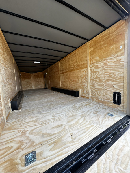 New 2026 Luxe 8.5x28 Car Hauler - 5200LB Triple Torsion Axle - Black Poly- Blackout - Enclosed Car Hauler