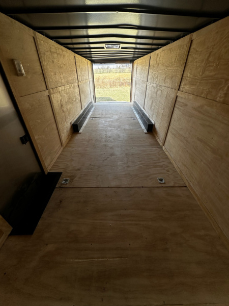 New 2026 Luxe 8.5x28 Car Hauler - 5200LB Triple Torsion Axle - Black Poly- Blackout - Enclosed Car Hauler