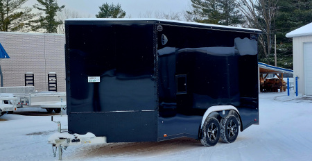 New 8 x 14 + 4' V SNOWMOBILE/CAR HAULER ENCLOSED ALL ALUMINUM 2026 LIGHTNING