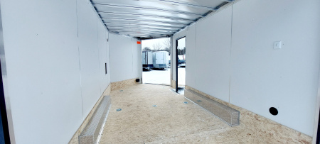 New 8 x 14 + 4' V SNOWMOBILE/CAR HAULER ENCLOSED ALL ALUMINUM 2026 LIGHTNING