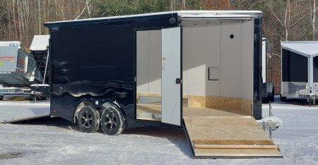 New 8 x 14 + 4' V SNOWMOBILE/CAR HAULER ENCLOSED ALL ALUMINUM 2026 LIGHTNING