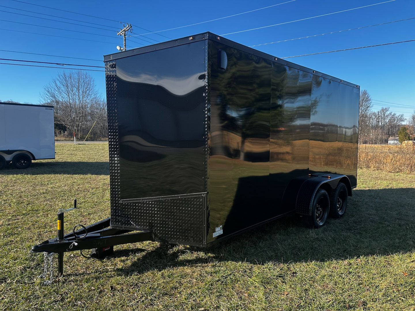 New 2026 Luxe 7x16 Enclosed Trailer- 3500LB Tandem Axle -Black Poly-Blackout