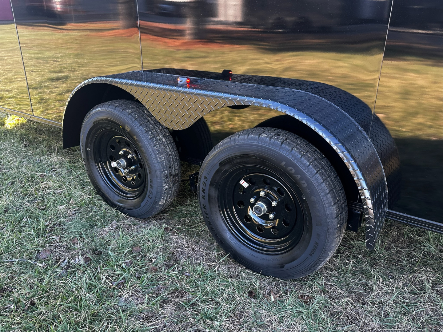 New 2026 Luxe 7x16 Enclosed Trailer- 3500LB Tandem Axle -Black Poly-Blackout