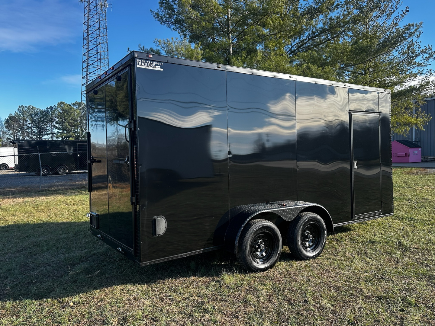 New 2026 Luxe 7x16 Enclosed Trailer- 3500LB Tandem Axle -Black Poly-Blackout