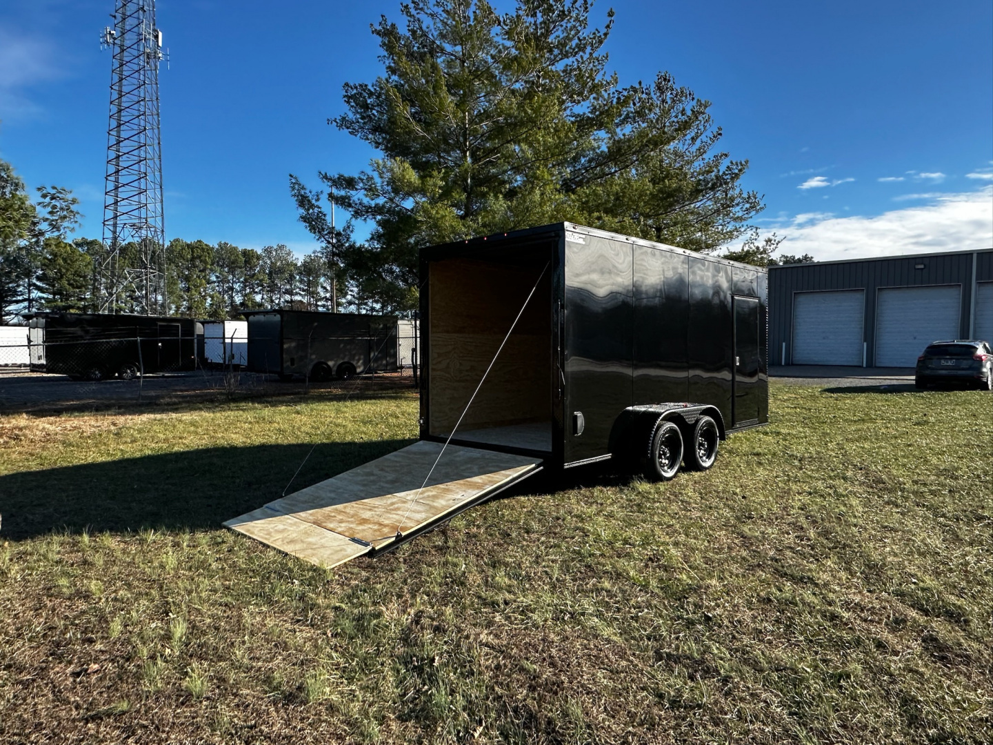 New 2026 Luxe 7x16 Enclosed Trailer- 3500LB Tandem Axle -Black Poly-Blackout