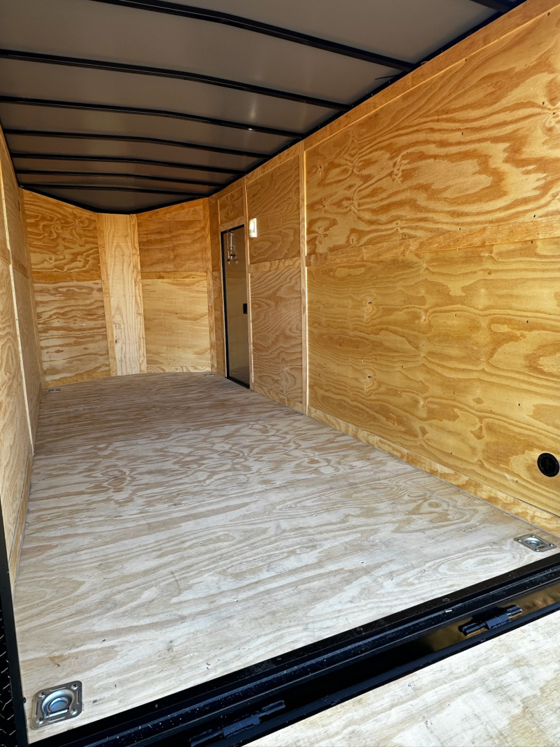 New 2026 Luxe 7x16 Enclosed Trailer- 3500LB Tandem Axle -Black Poly-Blackout