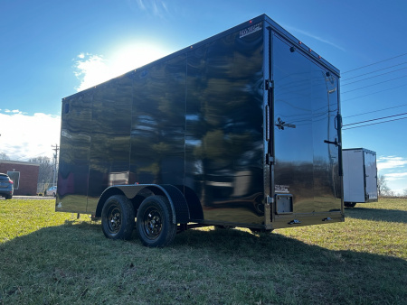 New 2026 Luxe 7x16 Enclosed Trailer- 3500LB Tandem Axle -Black Poly-Blackout
