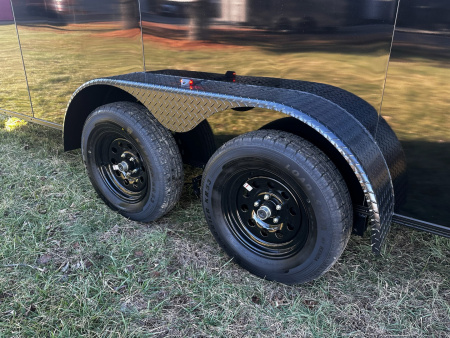 New 2026 Luxe 7x16 Enclosed Trailer- 3500LB Tandem Axle -Black Poly-Blackout