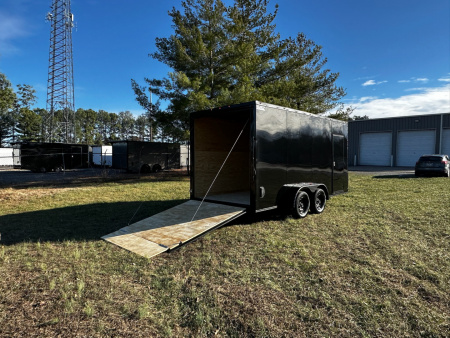 New 2026 Luxe 7x16 Enclosed Trailer- 3500LB Tandem Axle -Black Poly-Blackout