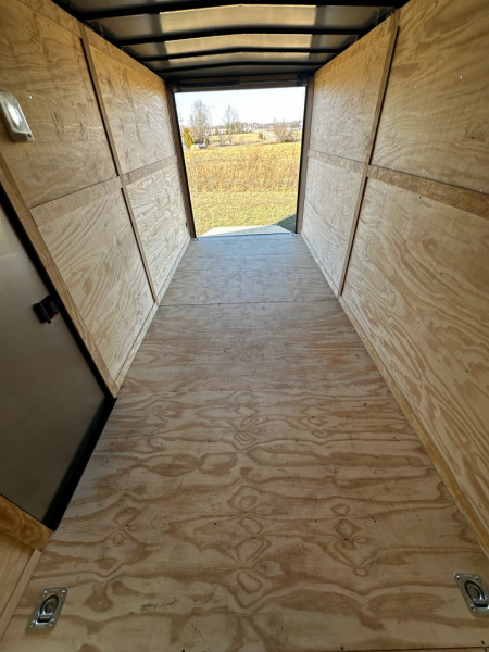 New 2026 Luxe 7x16 Enclosed Trailer- 3500LB Tandem Axle -Black Poly-Blackout