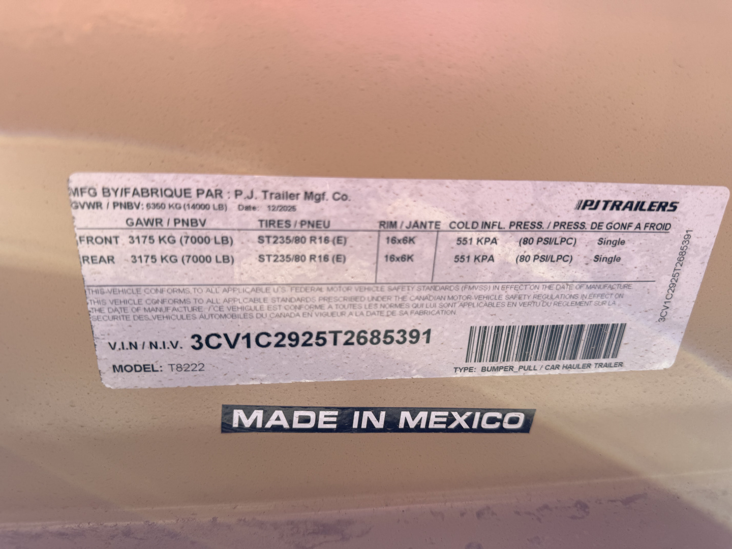 New 2026 PJ Trailers 102X22 DECK-OVER 22’ TILT 14K GVWR Equipment Trailer