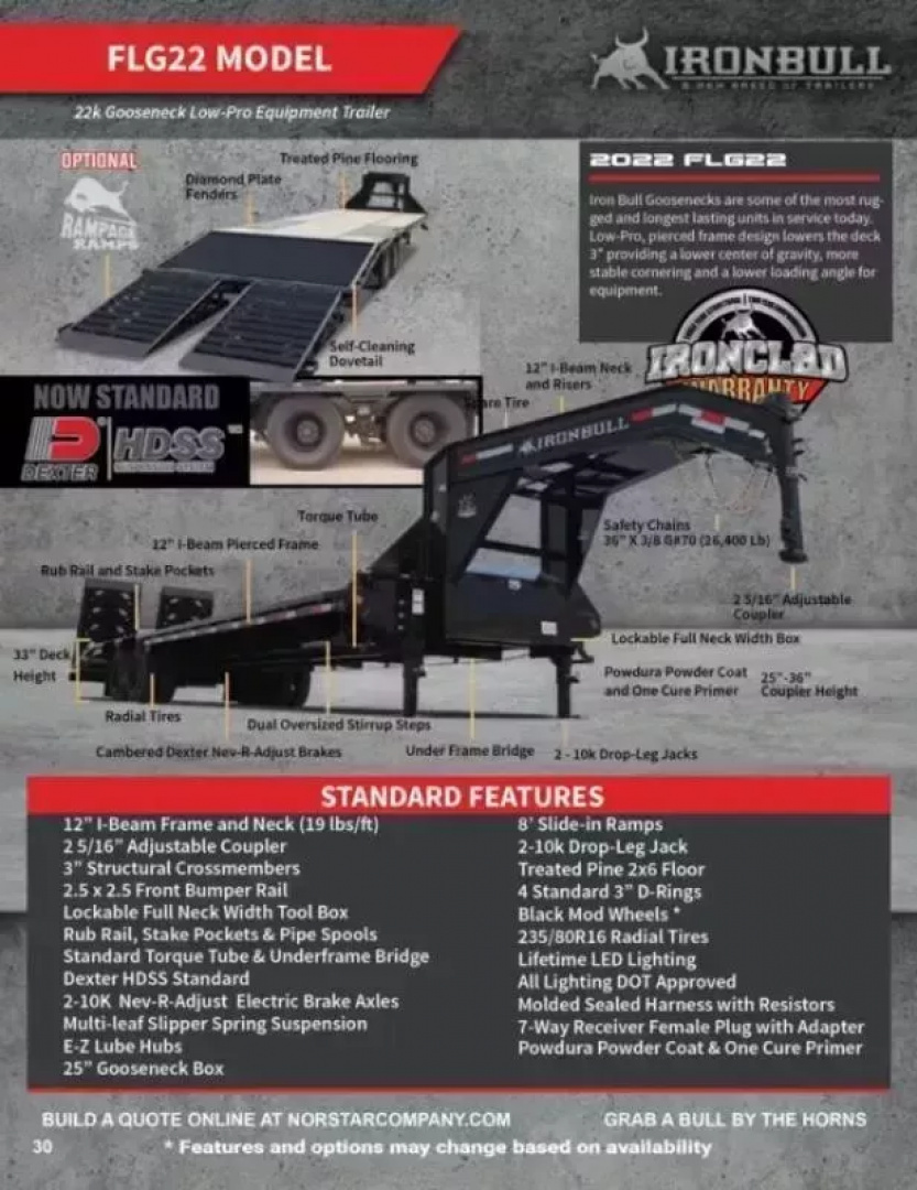 New 2026 Iron Bull 25' 24k Deckover Gooseneck Trailer