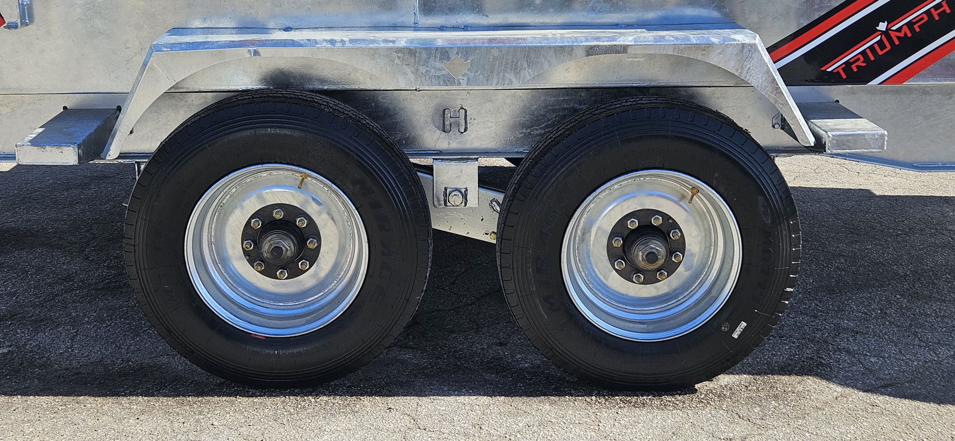 New 82X16 GALVANIZED DUMP 10K AXLES HYDRAULIC JACK 2026 TRIUMPH SPARE TIRE & REMOTE INCLUDED