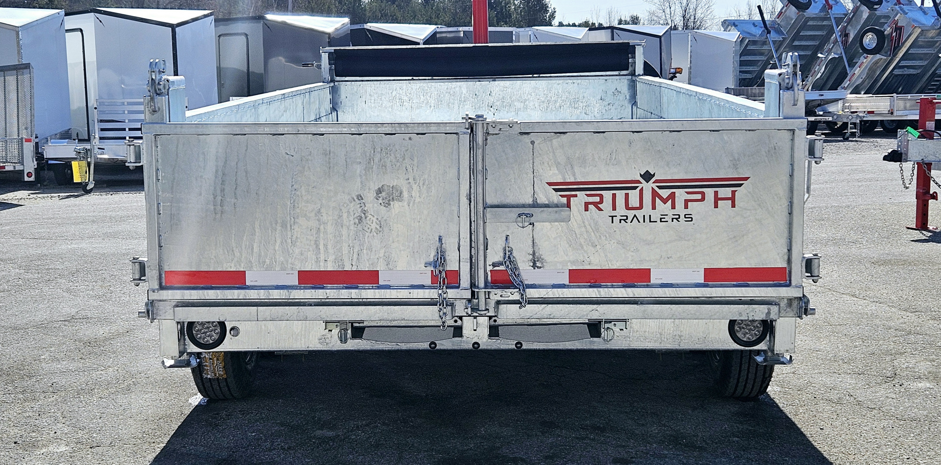 New 82X16 GALVANIZED DUMP 10K AXLES HYDRAULIC JACK 2026 TRIUMPH SPARE TIRE & REMOTE INCLUDED