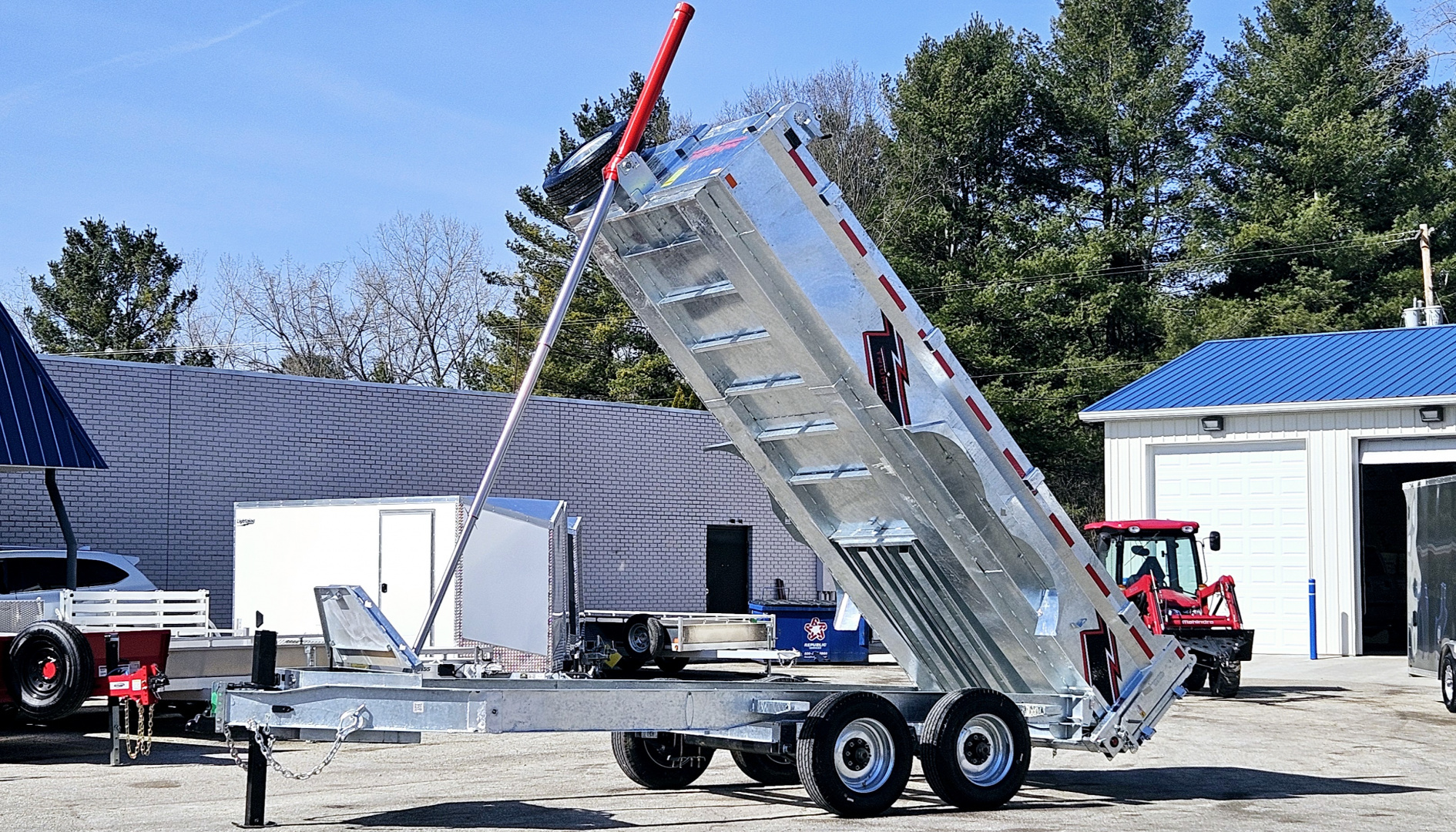 New 82X16 GALVANIZED DUMP 10K AXLES HYDRAULIC JACK 2026 TRIUMPH SPARE TIRE & REMOTE INCLUDED