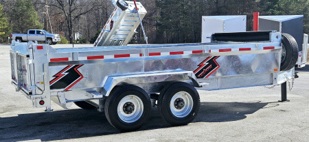New 82X16 GALVANIZED DUMP 10K AXLES HYDRAULIC JACK 2026 TRIUMPH SPARE TIRE & REMOTE INCLUDED