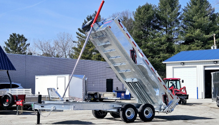 New 82X16 GALVANIZED DUMP 10K AXLES HYDRAULIC JACK 2026 TRIUMPH SPARE TIRE & REMOTE INCLUDED