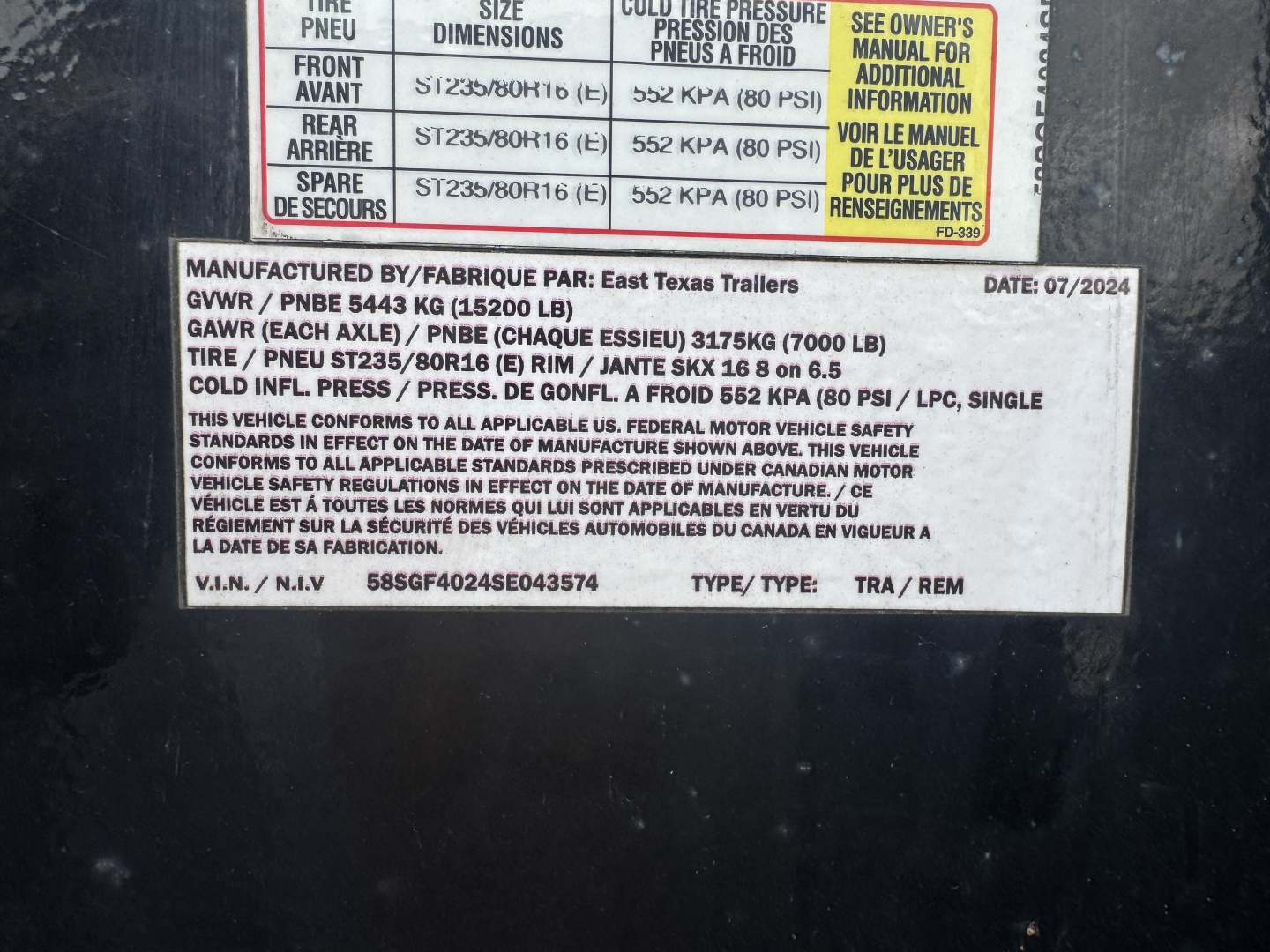 Used 2024 East Texas Trailers 10240GN Deckover Trailer