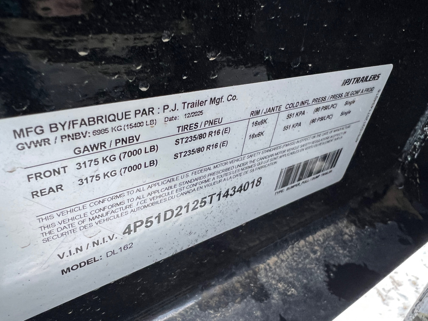 New 2026 PJ Trailers 16 DL Dump Trailer