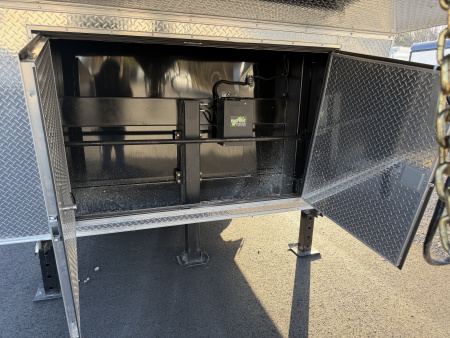 New 2026 Haulmark 44 Gooseneck Bathroom, Black PolyCor, 21K GVWR, Air Prep, Awning, A/C, Landing Light PKG, Hyd. Tongue Jack