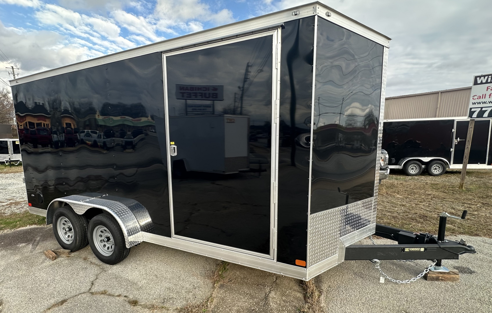 New 2025 Covered Wagon Trailers 7x16 TA BLACK Cargo / Enclosed Trailer