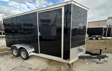 New 2025 Covered Wagon Trailers 7x16 TA BLACK Cargo / Enclosed Trailer