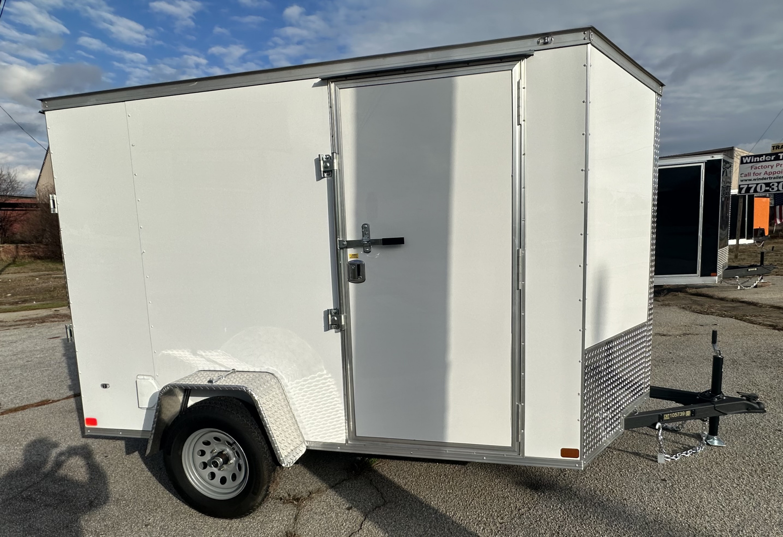 New 2025 Covered Wagon Trailers 6x10 SA WHITE POLY w/bar Cargo / Enclosed Trailer