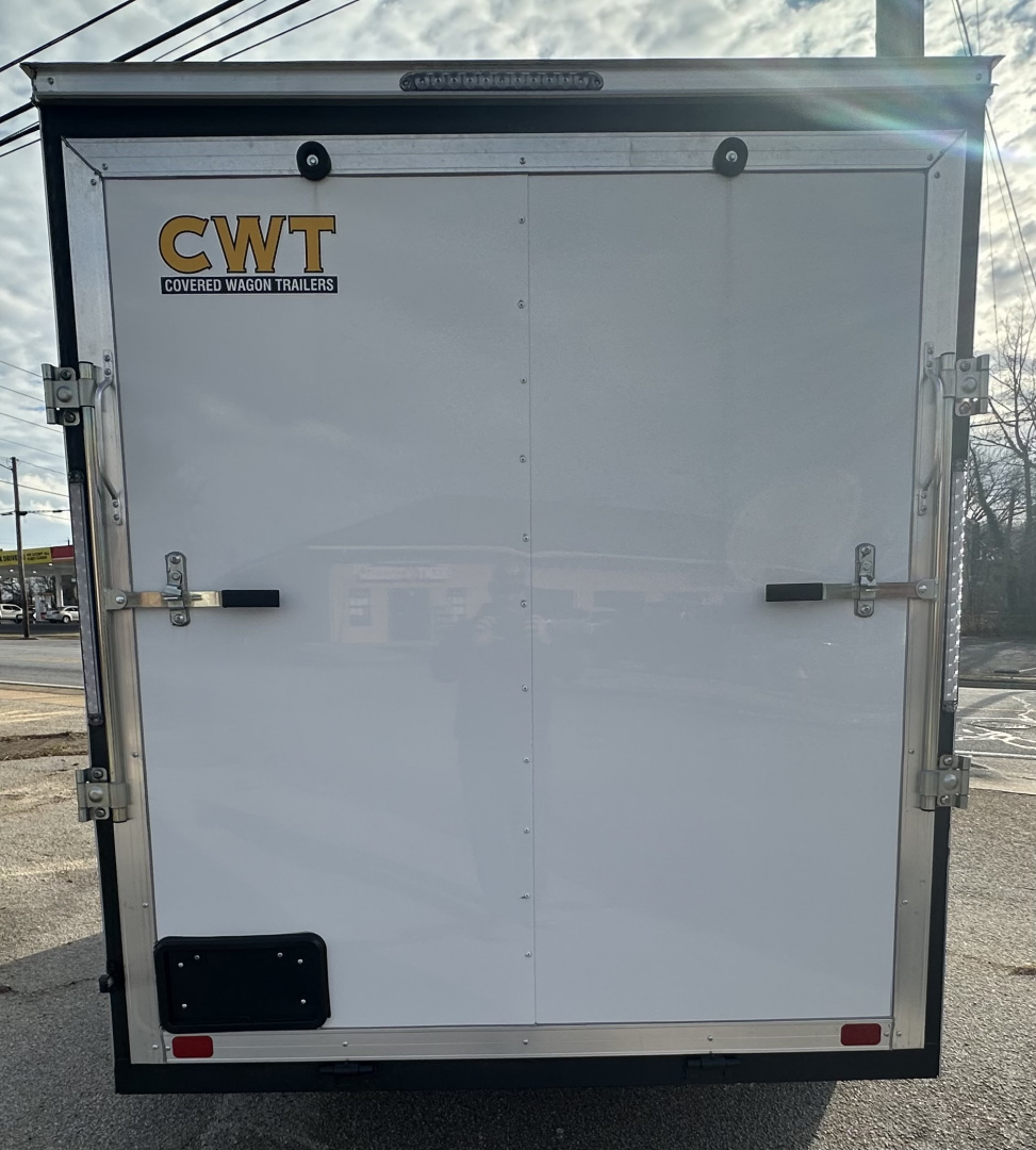 New 2025 Covered Wagon Trailers 6x10 SA WHITE POLY w/bar Cargo / Enclosed Trailer