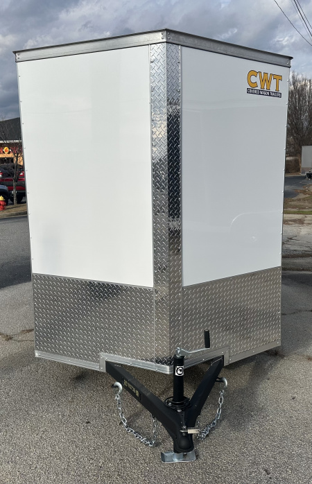 New 2025 Covered Wagon Trailers 6x10 SA WHITE POLY w/bar Cargo / Enclosed Trailer