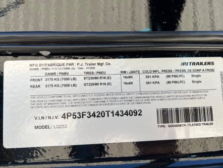 New 2026 PJ Trailers 25' Quest LQ Gooseneck Flatbed Trailer